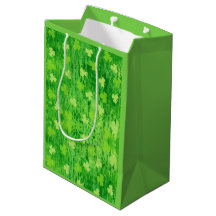 Bag de presentes do padrão Shamrock verde do Dia d