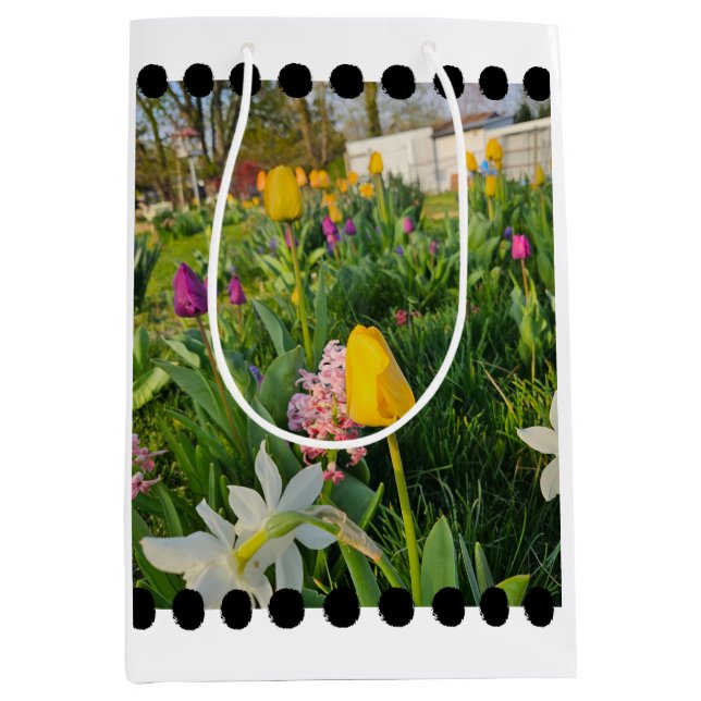 Sacola Para Presentes Média Bag de presentes personalizada floral (Frente)