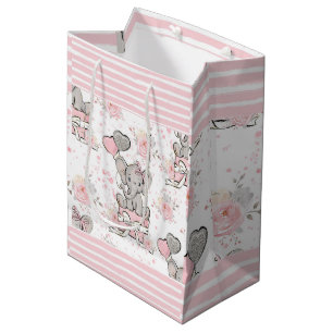 Sacola Para Presentes Média Bag Dif Elefante Rosa
