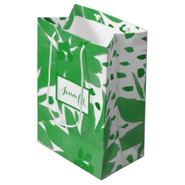 Sacola Para Presentes Média Bag Floral Design Verde Média Personalizada