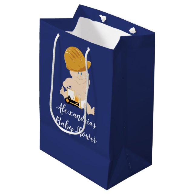 Sacola Para Presentes Média Bag Gift-Bag do Baby Bulldozer (Frente inclinada)