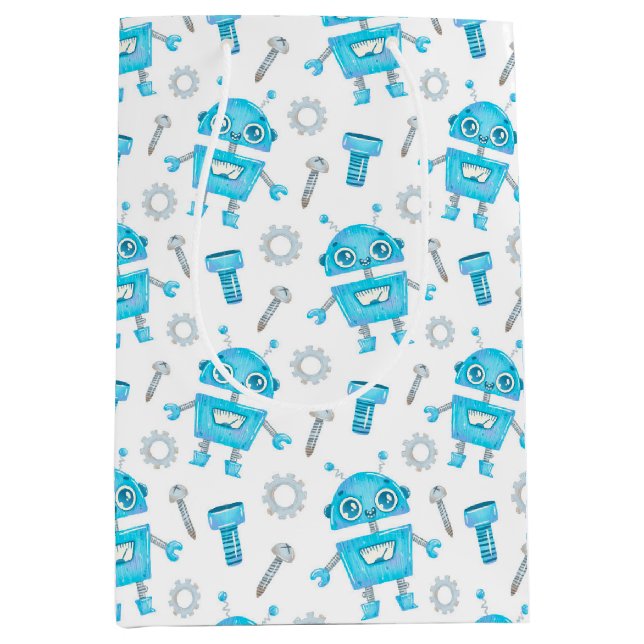 Sacola Para Presentes Média Bag Gift Robot (Frente)