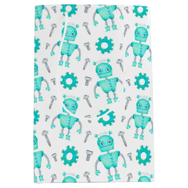 Sacola Para Presentes Média Bag Gift Robot (Frente)