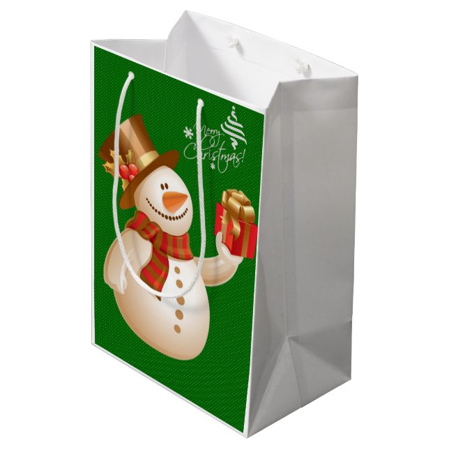Sacola Para Presentes Média Bagagens de presentes de Natal (Verso inclinado)