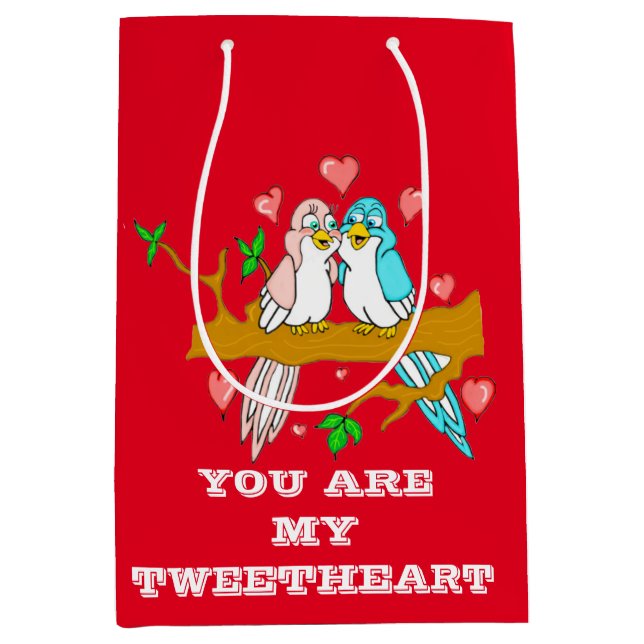 Sacola Para Presentes Média Bagas de presentes personalizadas para aves de cap (Frente)