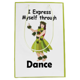 Sacola Para Presentes Média Bailarina de Hula se Expressando Através da Dança