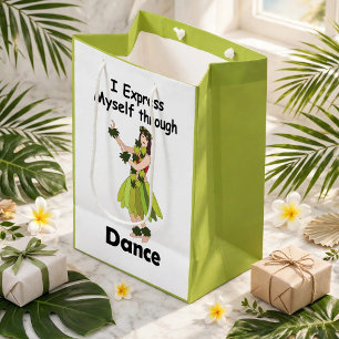 Sacola Para Presentes Média Bailarina de Hula se Expressando Através da Dança