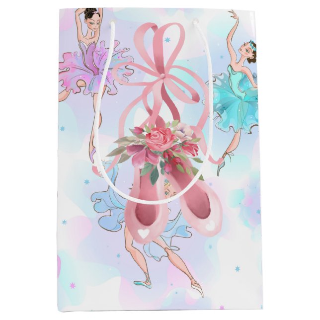 Sacola Para Presentes Média Bailarinas de Pastel (Frente)