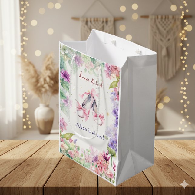Sacola Para Presentes Média baile e aniversário de bailarina (Criador carregado)