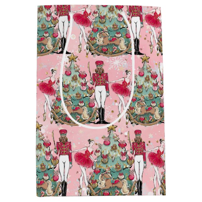 Sacola Para Presentes Média Balé Ballerina Holiday Bift Bag (Frente)