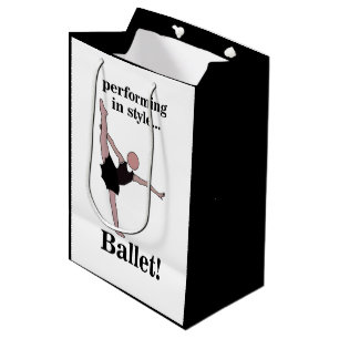 Sacola Para Presentes Média Balé Executando No Style Ballerina Aniversário