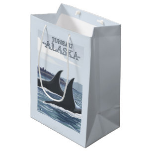 Sacola Para Presentes Média Baleias #1 da orca - Juneau, Alaska
