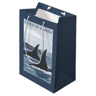 Sacola Para Presentes Média Baleias #1 da orca - o Golfo do Alasca