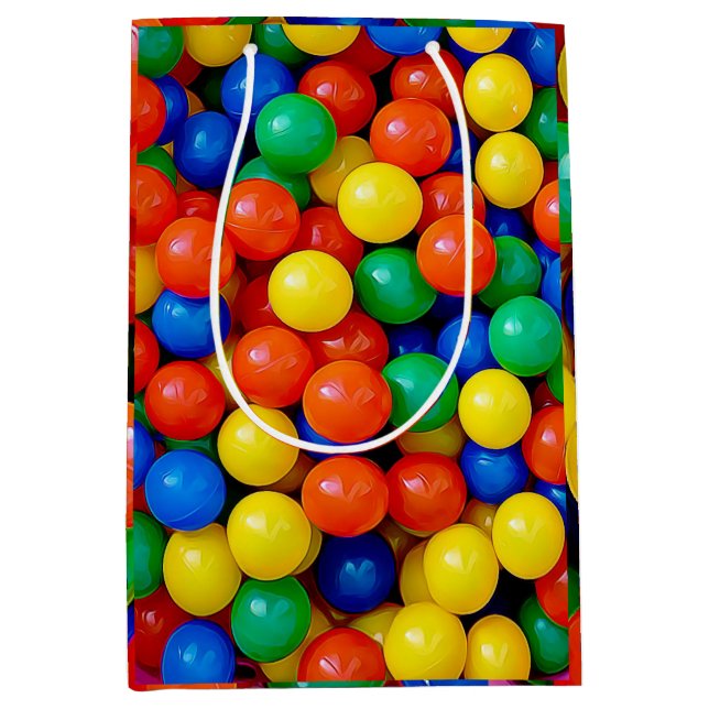 Sacola Para Presentes Média Ball Pit Themed Birthday Bag (Frente)