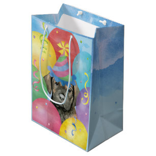 Sacola Para Presentes Média Balões de Aniversário Cane Corso Saco de Presente