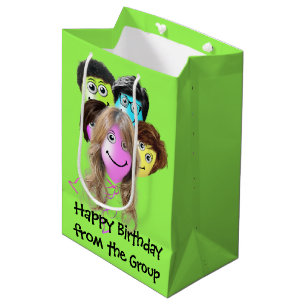 Sacola Para Presentes Média Balões de Aniversário Divertidos