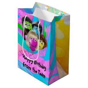Sacola Para Presentes Média Balões de Aniversário Divertidos 