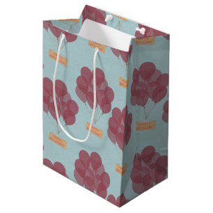 Sacola Para Presentes Média Balões de feliz aniversário