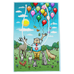 Sacola Para Presentes Média Balões e aniversários, o par perfeito!