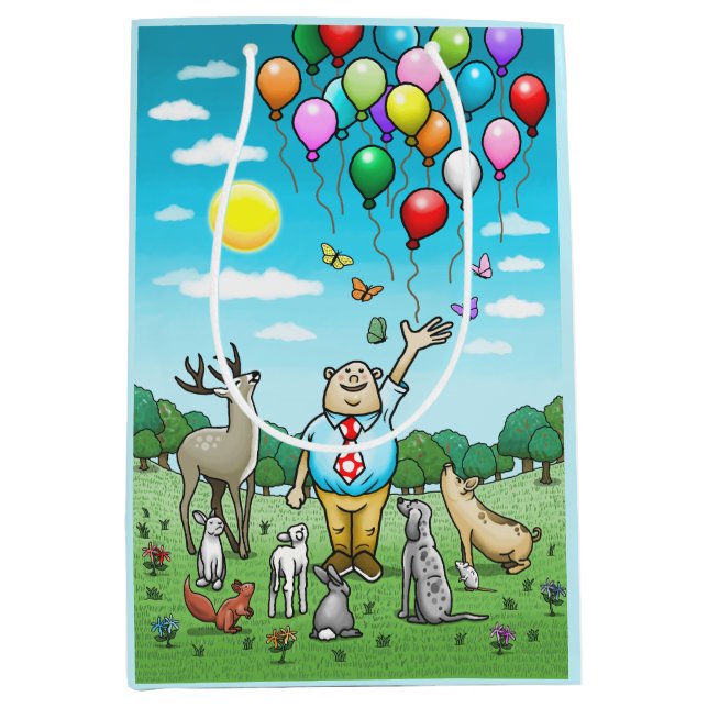 Sacola Para Presentes Média Balões e aniversários, o par perfeito! (Frente)