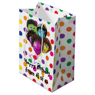 Sacola Para Presentes Média Baloões de Aniversário Divertidos em Pontos