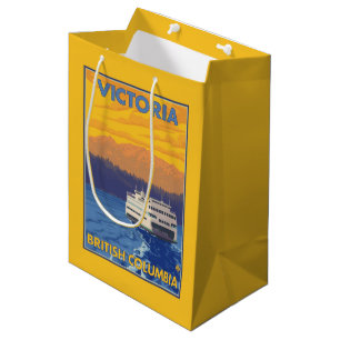 Sacola Para Presentes Média Balsa e montanhas - Victoria, BC Canadá
