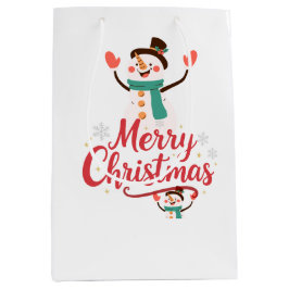 Sacola Para Presentes Média Bálsamo Labial Festivo Homem de Neve Natal Feliz