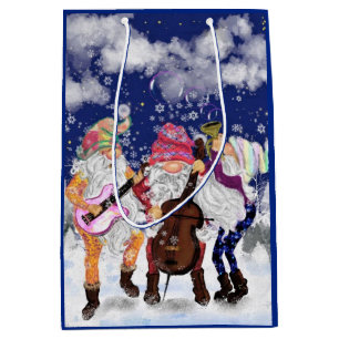 Sacola Para Presentes Média Banda de Natal - Música Feliz - Festa