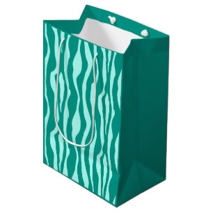 Sacola Para Presentes Média Bandas-zebra - Turquesa e Aqua