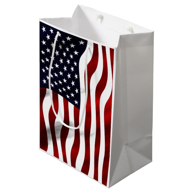 Sacola Para Presentes Média Bandeira Americana (Frente inclinada)