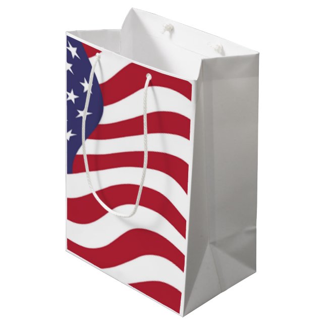 SACOLA PARA PRESENTES MÉDIA BANDEIRA AMERICANA (Frente inclinada)