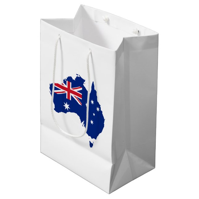 Sacola Para Presentes Média Bandeira da Austrália (Frente inclinada)
