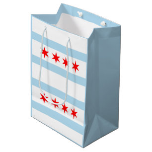 Sacola Para Presentes Média Bandeira da cidade de Chicago