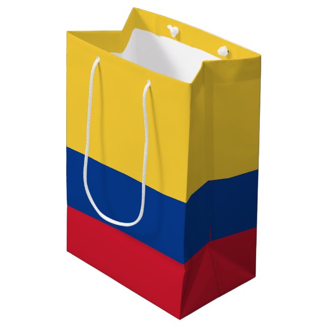 Sacola Para Presentes Média bandeira da Colômbia (Frente inclinada)
