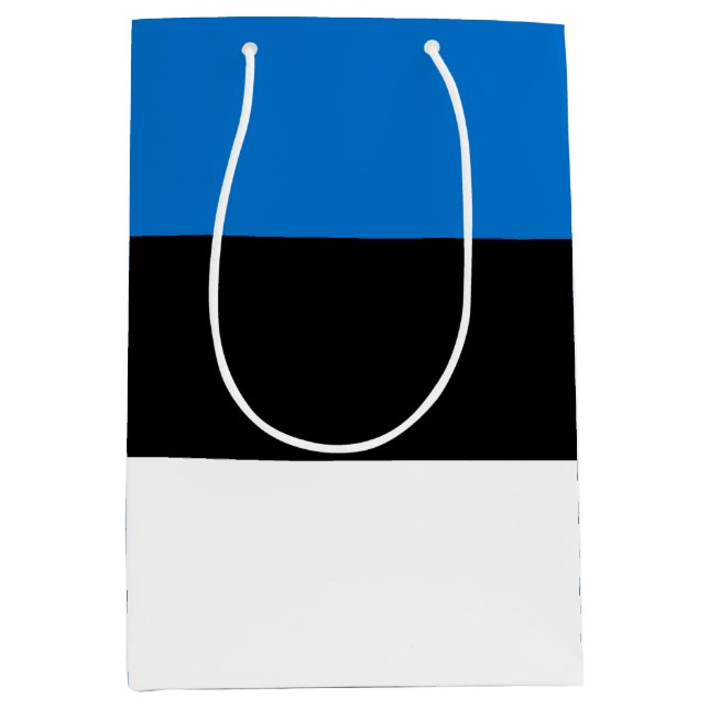 Sacola Para Presentes Média Bandeira da Estônia (Frente)