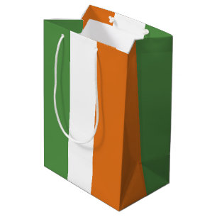 Sacola Para Presentes Média Bandeira da Irlanda