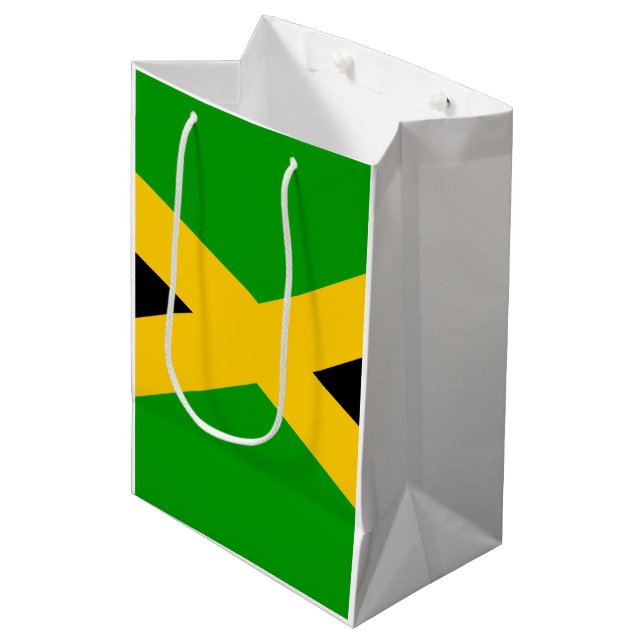 Sacola Para Presentes Média Bandeira da Jamaica (Frente inclinada)