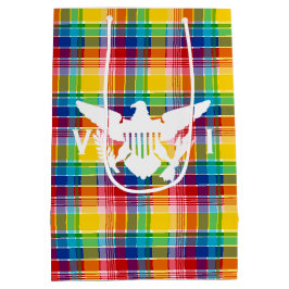 Sacola Para Presentes Média Bandeira das Ilhas Virgens dos EUA, Madras