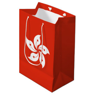 Sacola Para Presentes Média Bandeira de Hong Kong