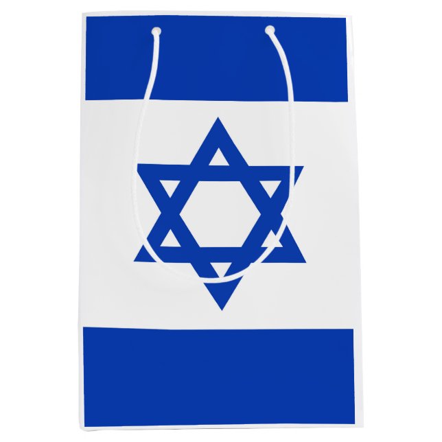 Sacola Para Presentes Média bandeira de Israel (Frente)