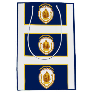 Sacola Para Presentes Média Bandeira de Springfield, Massachusetts