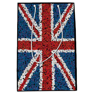 Sacola Para Presentes Média Bandeira de Union Jack do estilo do mosaico