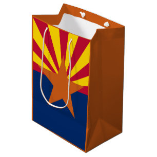 Sacola Para Presentes Média Bandeira do Arizona: Estrela Cadente Sol, O Estado