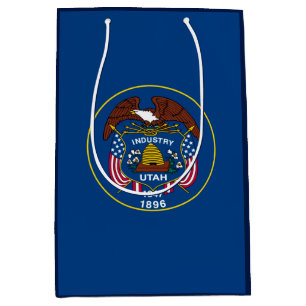 Sacola Para Presentes Média Bandeira do Estado de Utah Design
