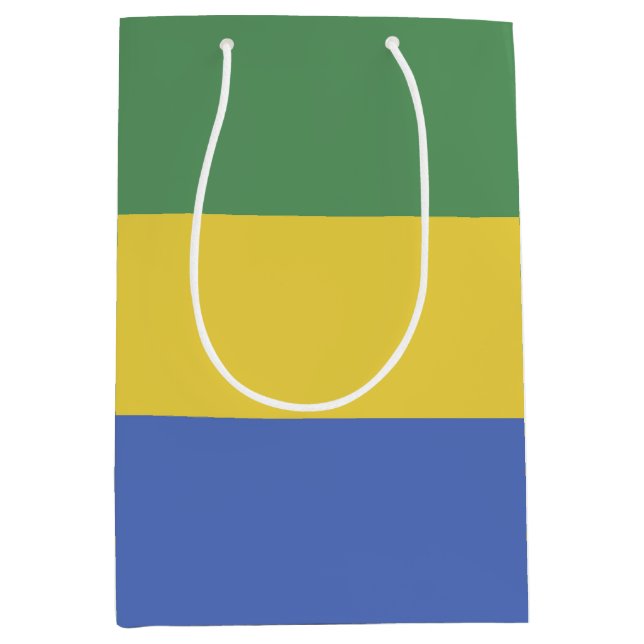 Sacola Para Presentes Média Bandeira do Gabão (Frente)