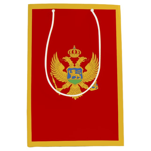 Sacola Para Presentes Média Bandeira do Montenegro (Frente)