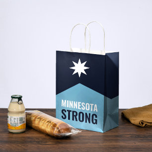 Sacola Para Presentes Média Bandeira do Novo Estado Rebelde de Minnesota
