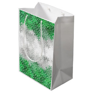 Sacola Para Presentes Média Bandeira do Orgulho Abstrato Cinza-romântico Tripp