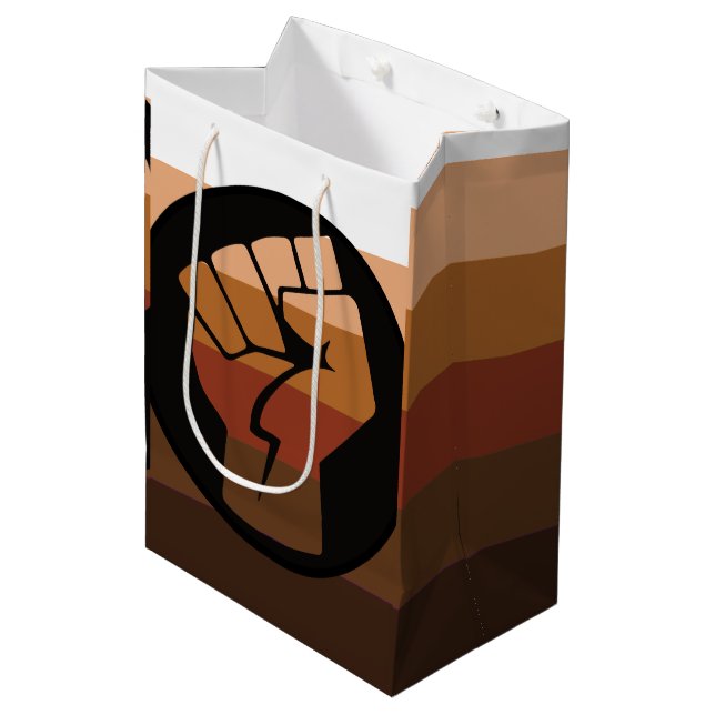 Sacola Para Presentes Média Bandeira do Orgulho POC (Frente inclinada)