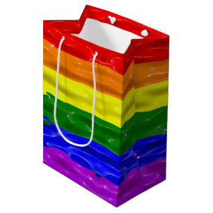 Sacola Para Presentes Média Bandeira do orgulho SlipperyJoe's líquido vermelho